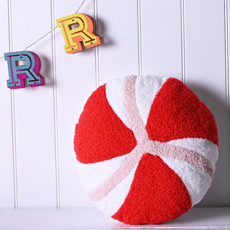 Round Pink & Red Candy Cushion