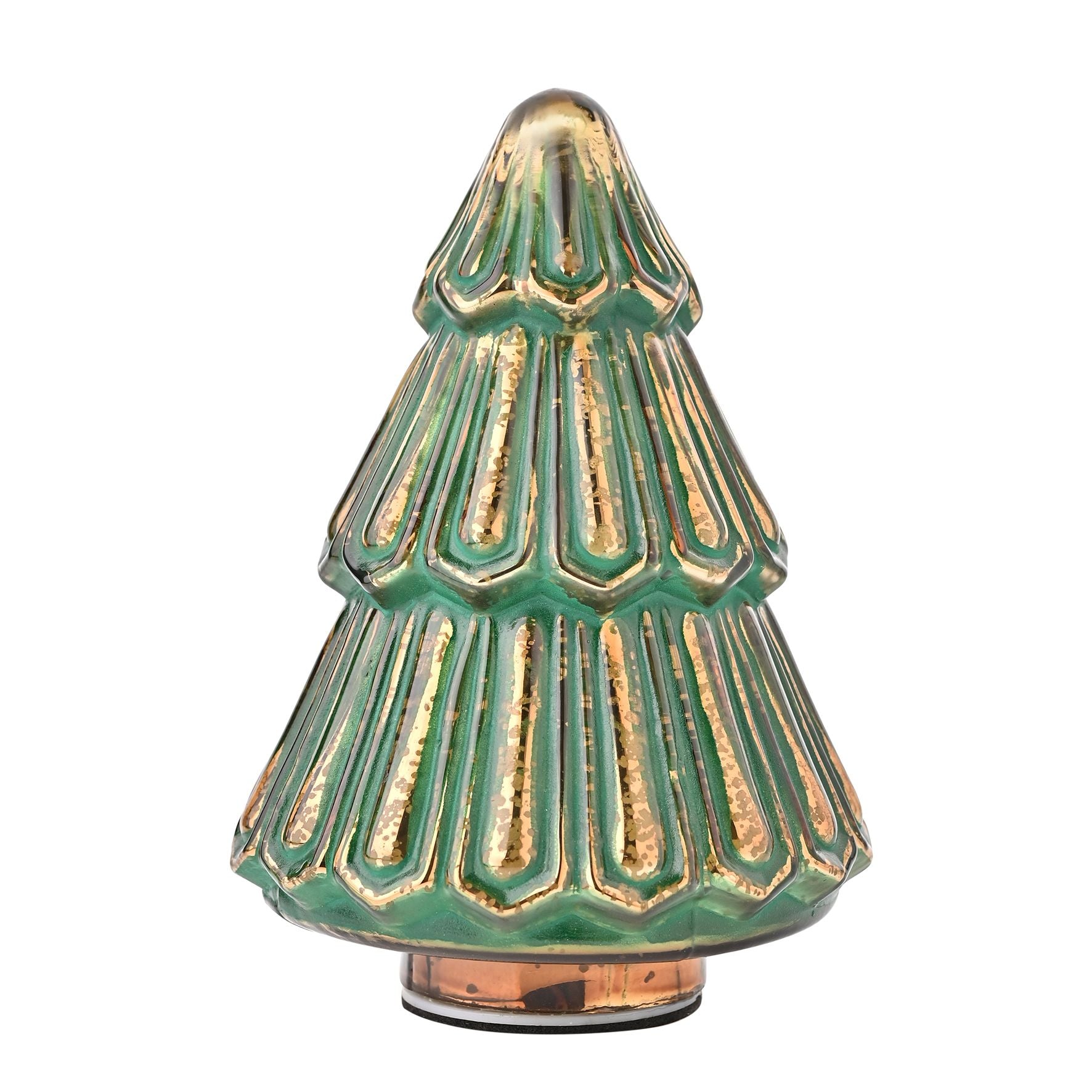 Green Crackle Effect Glass LED Christmas Tree Medium