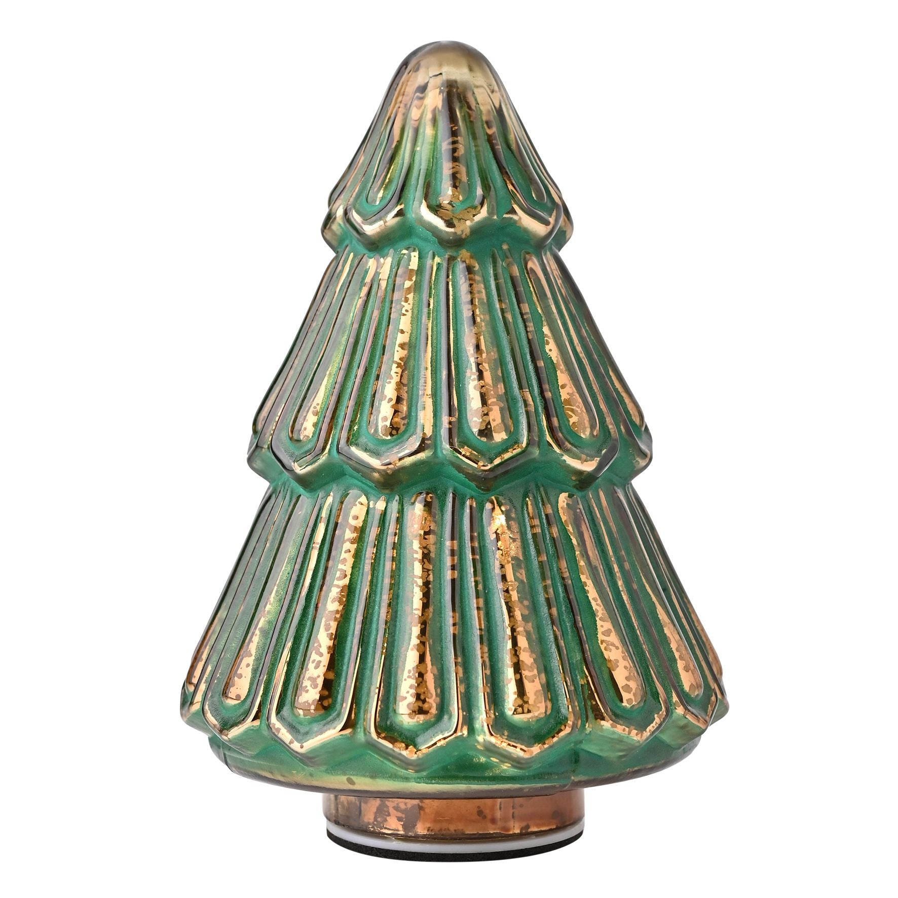 Green Crackle Effect Glass LED Christmas Tree Medium