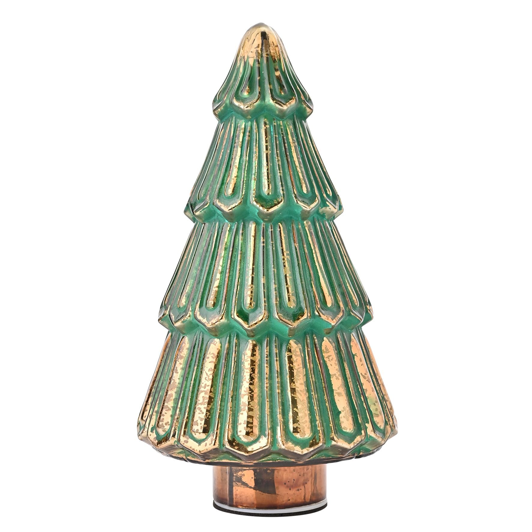 Green Crackle Effect Glass LED Christmas Tree Large