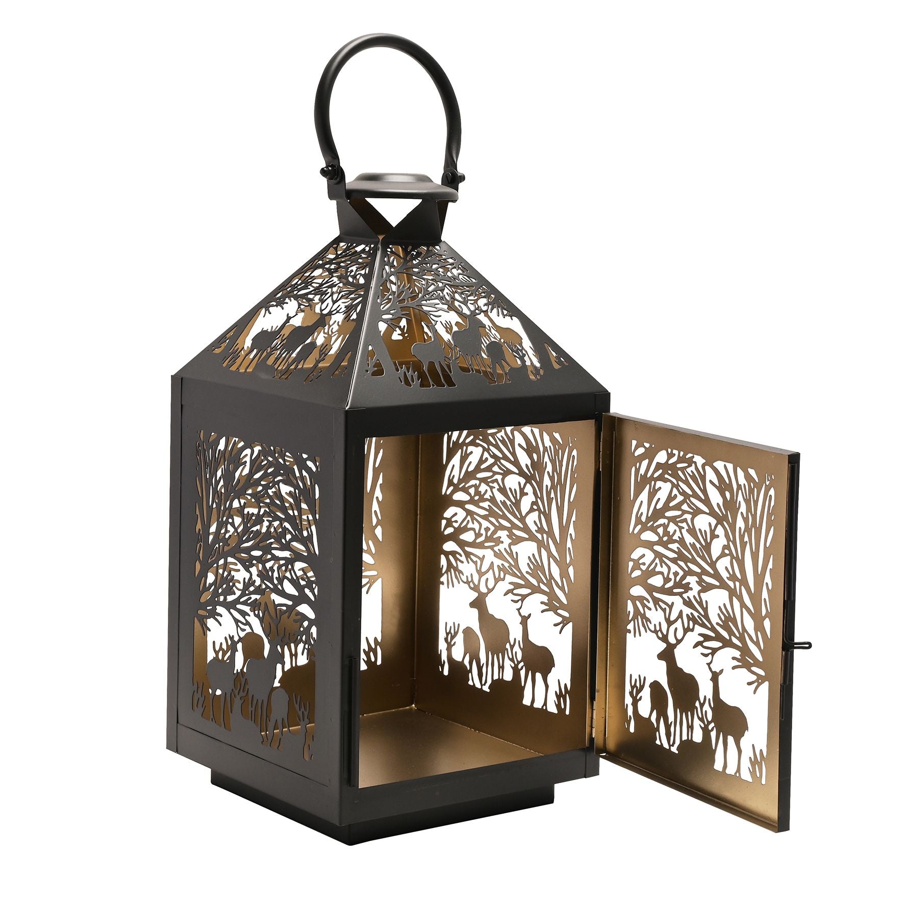 Stag Silhouette Lantern Square
