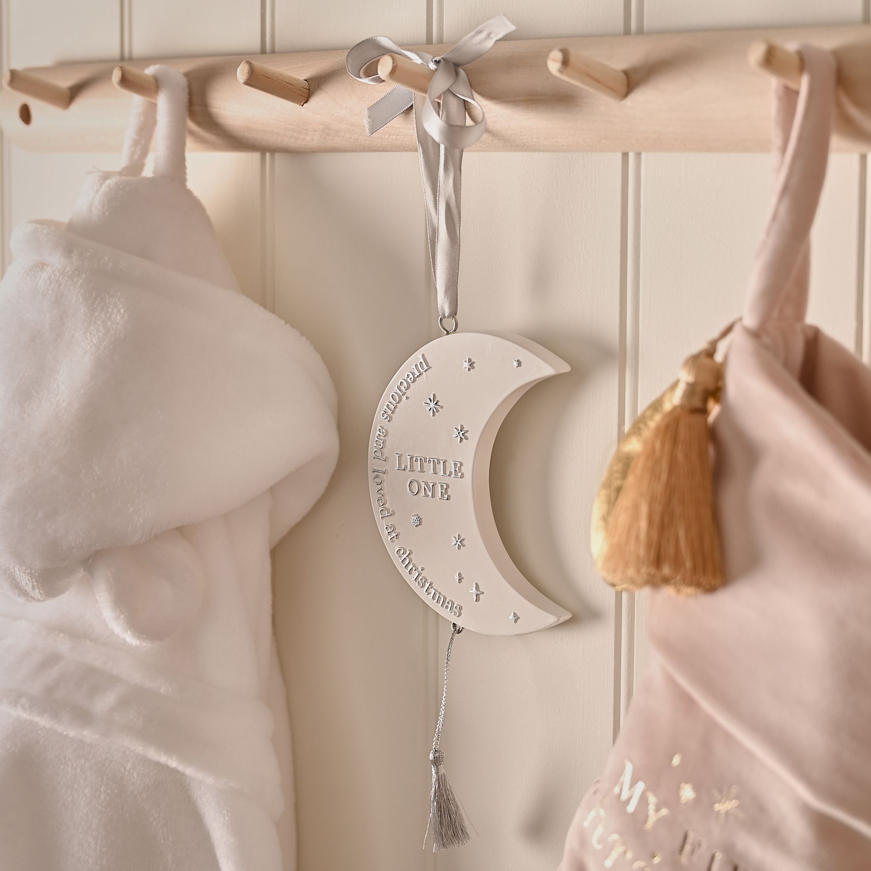 Bambino Christmas Hanging Moon Plaque - Little One