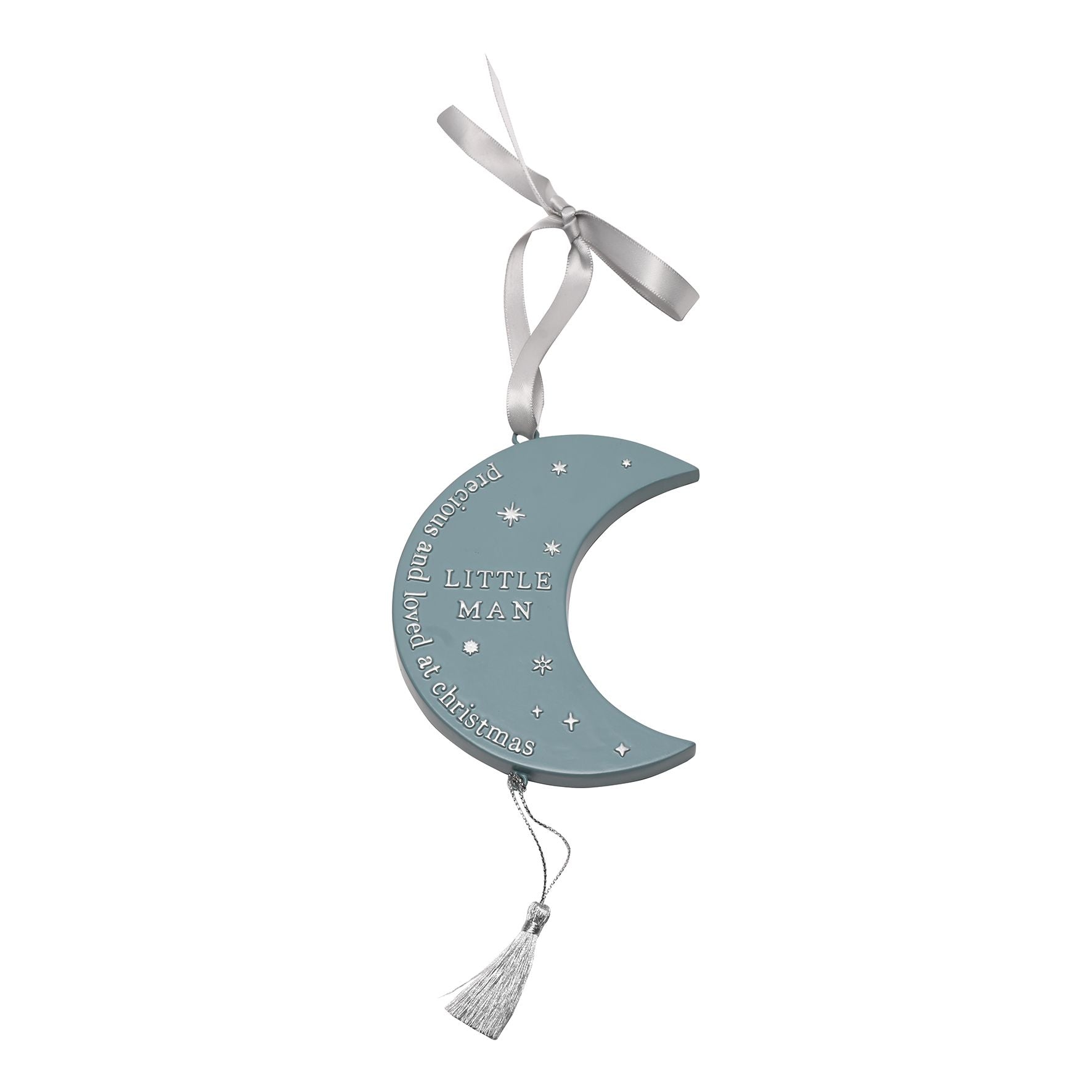 Bambino Christmas Hanging Moon Plaque - Little Man