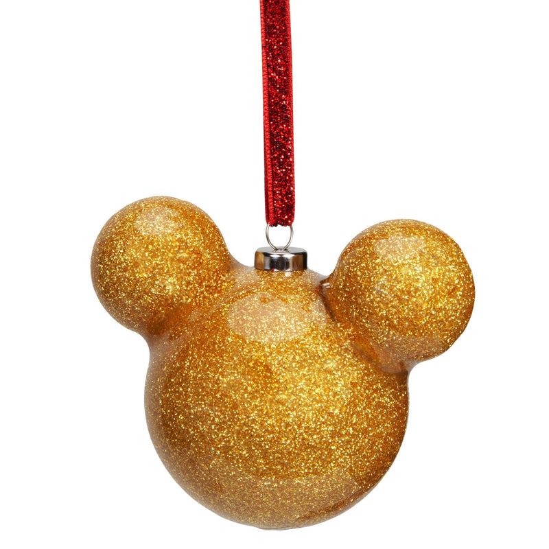 Disney Mickey Mouse Gold Glitter Bauble