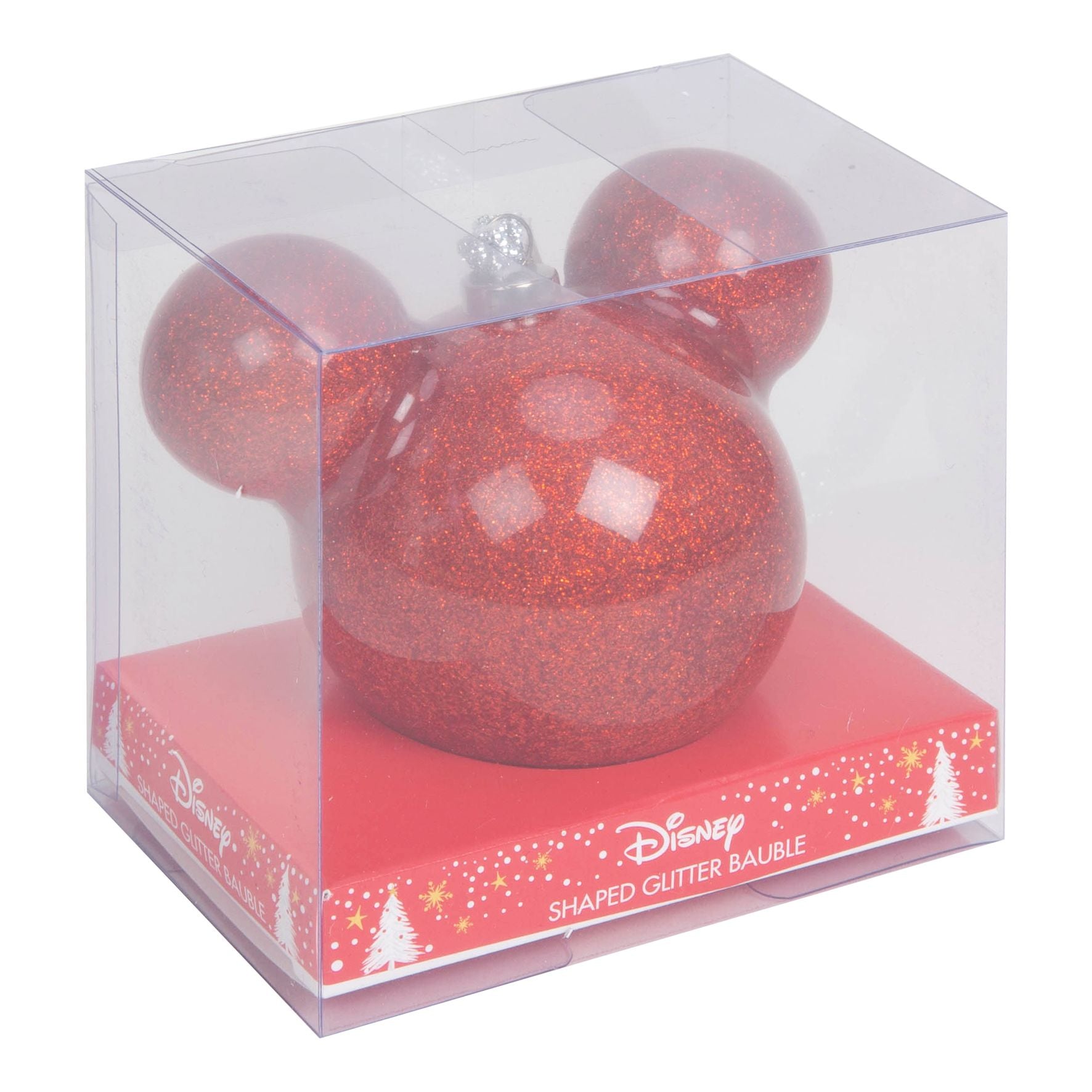 Disney Mickey Mouse Red Glitter Bauble