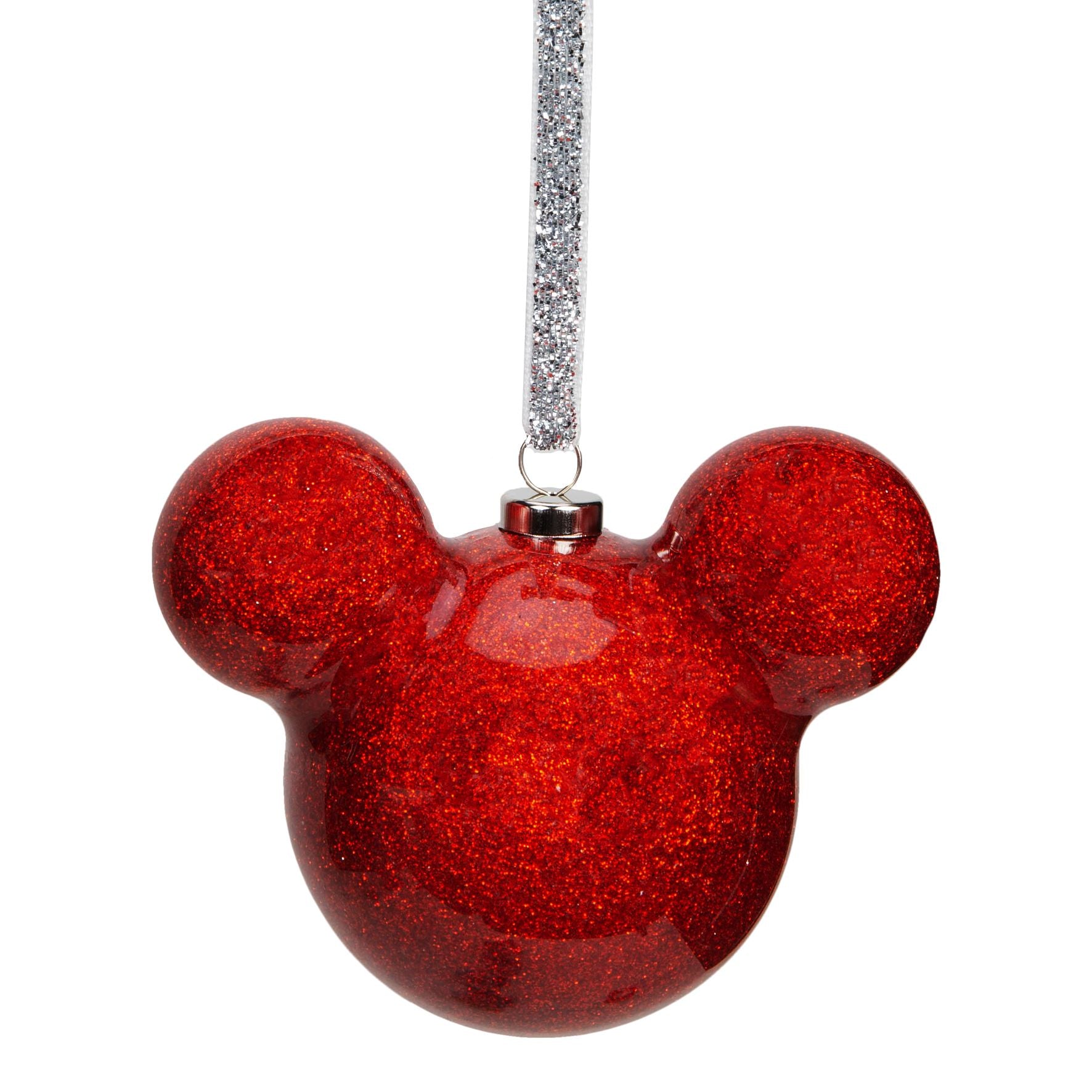 Disney Mickey Mouse Red Glitter Bauble