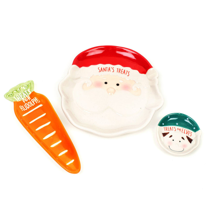 Set of 3 Dishes Santa, Carrot and Cookie