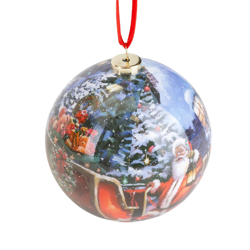 Set of 7 Traditional Christmas Baubles - 3 Designs