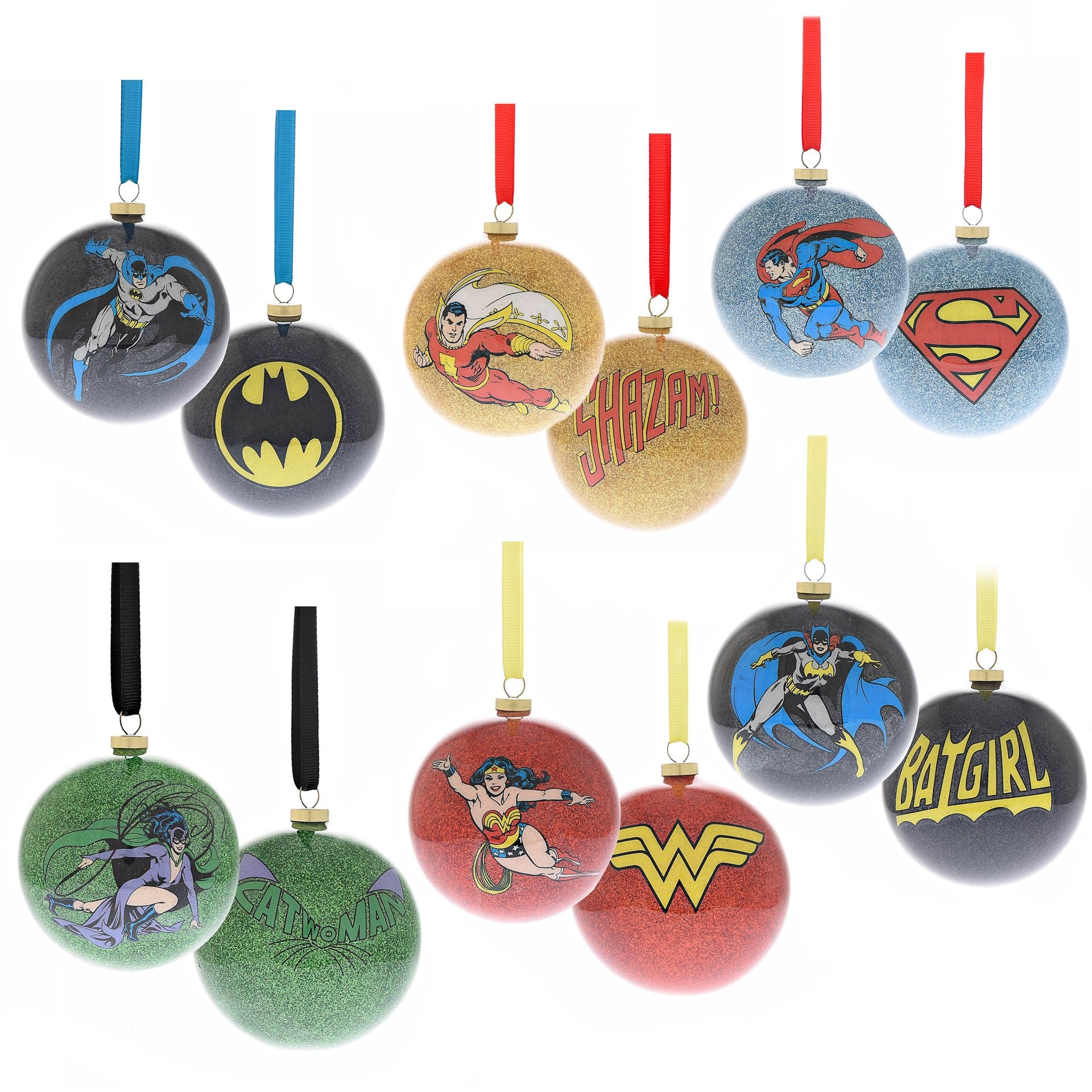 Set of 6 DC Comic Christmas Baubles - Heroes