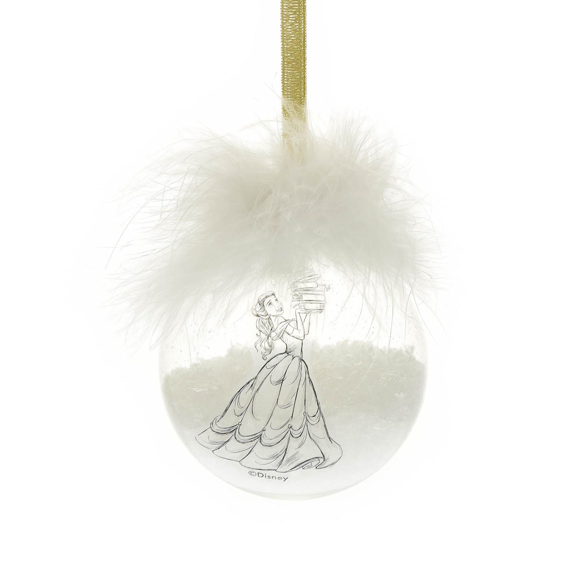Disney Set of 2 Belle & Beast Feather Baubles