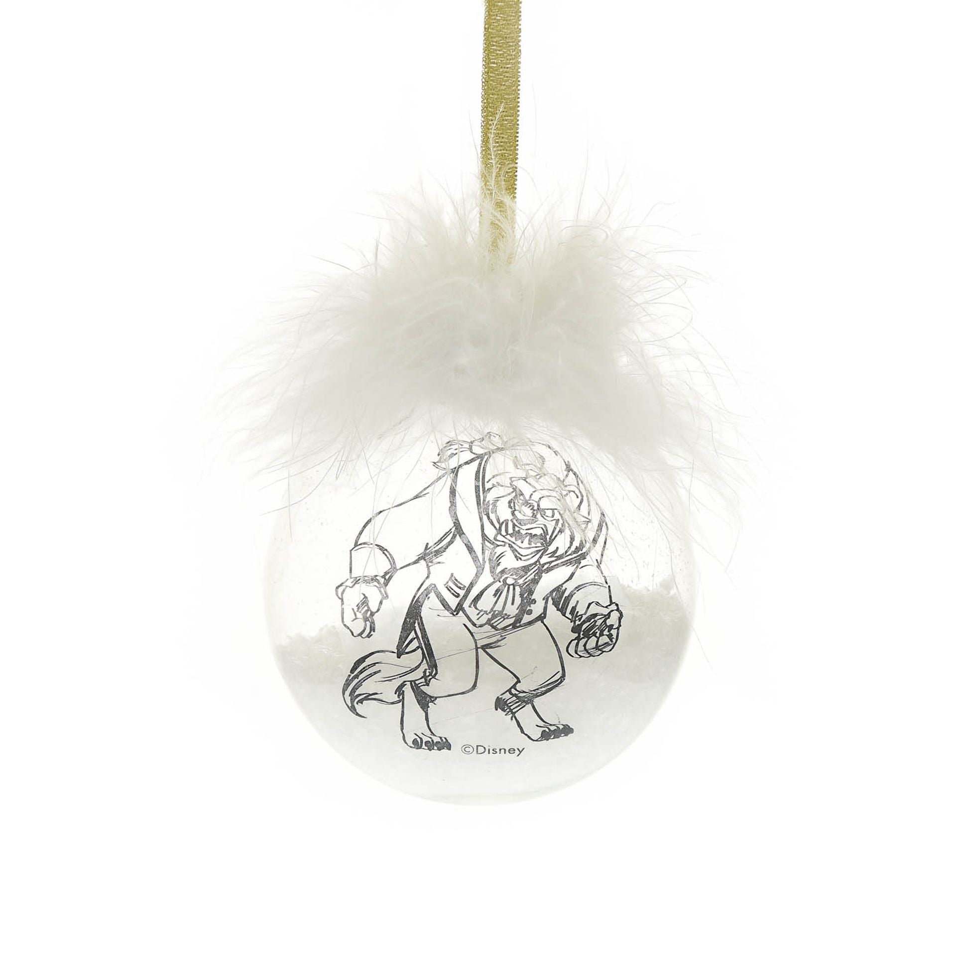 Disney Set of 2 Belle & Beast Feather Baubles