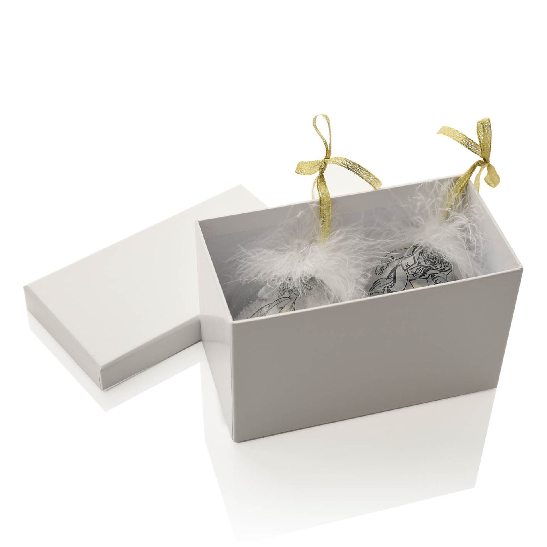 Disney Set of 2 Belle & Beast Feather Baubles