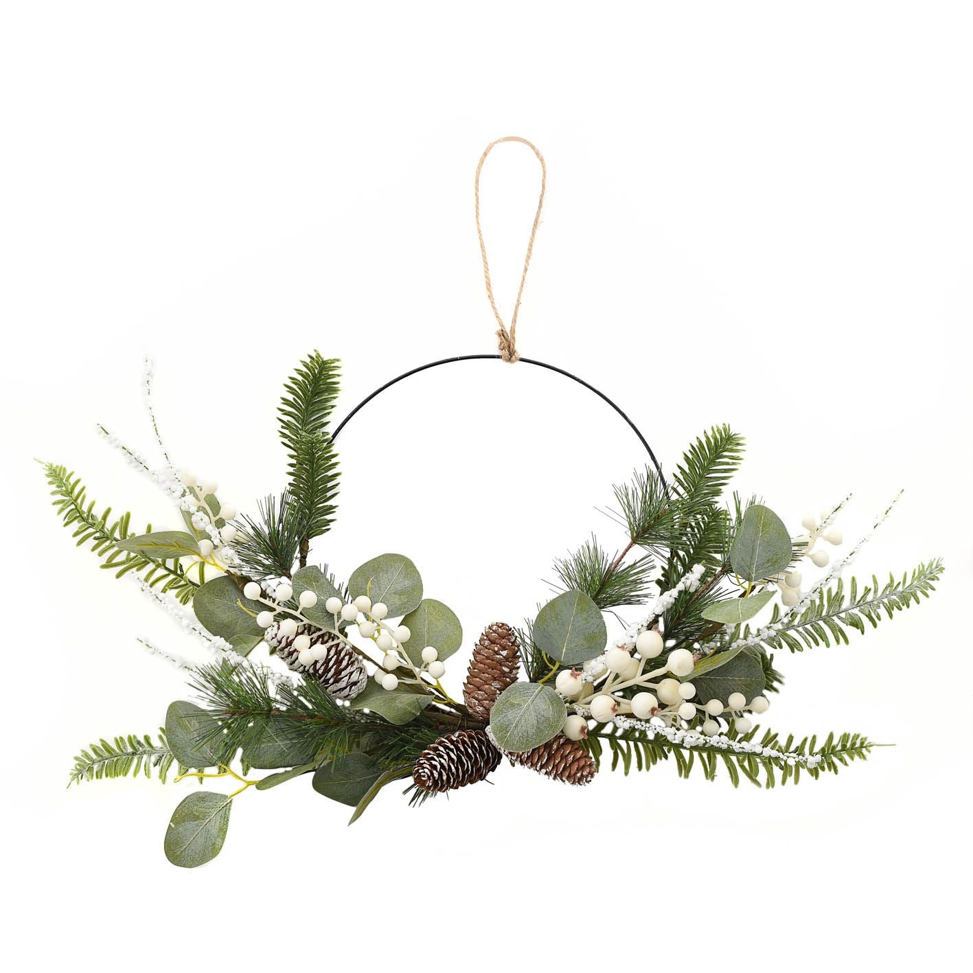 Large Mistletoe Foliage Christmas Wreath 45cm