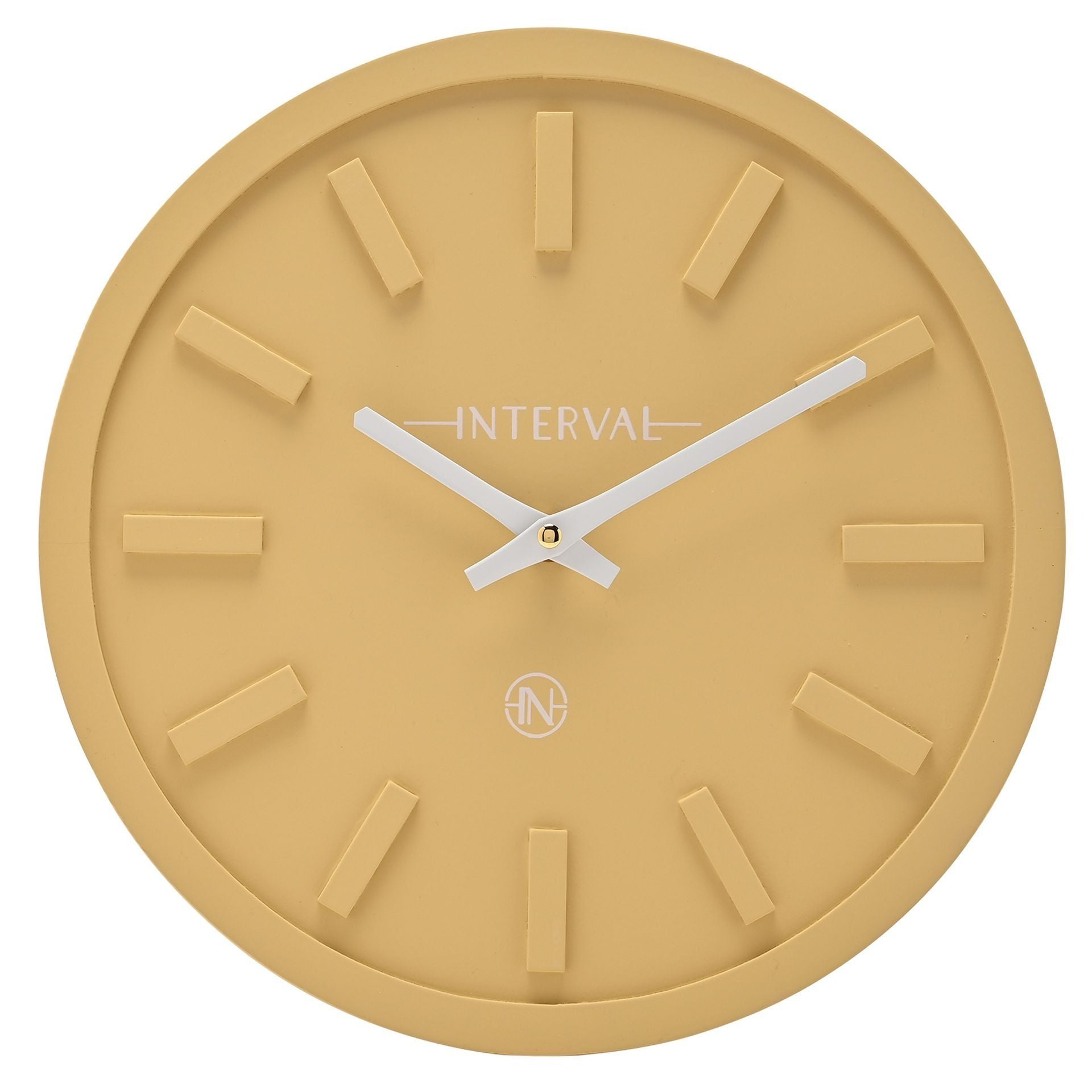 Interval Minimalist Wall Clock 30cm - Yellow