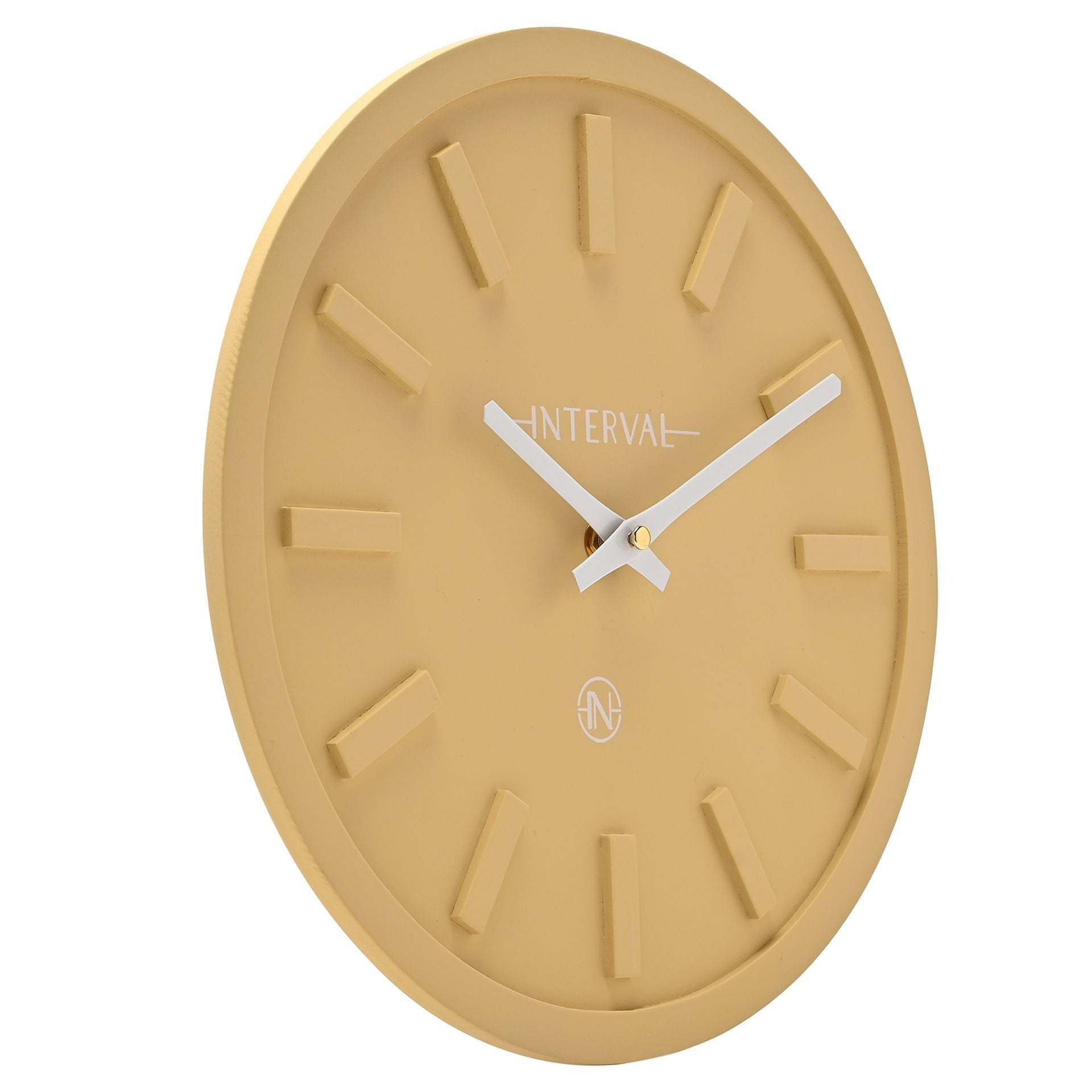 Interval Minimalist Wall Clock 30cm - Yellow