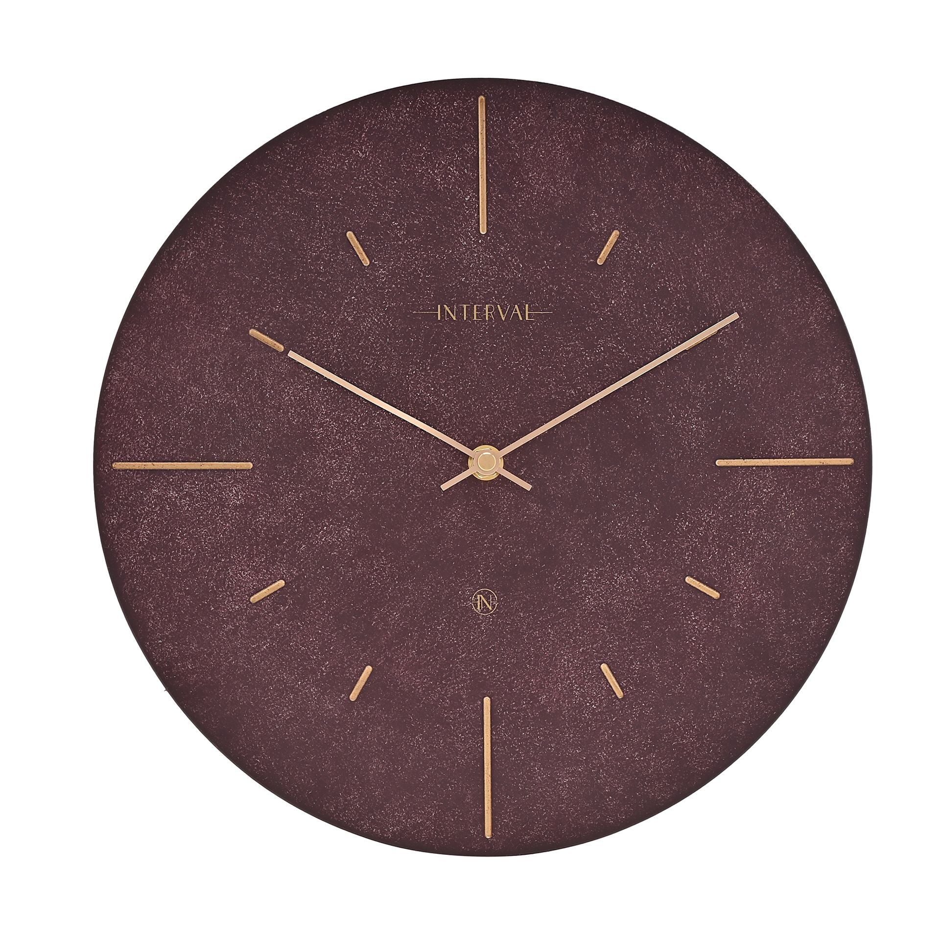 Interval Resin Wall Clock 30cm - Amethyst & Gold