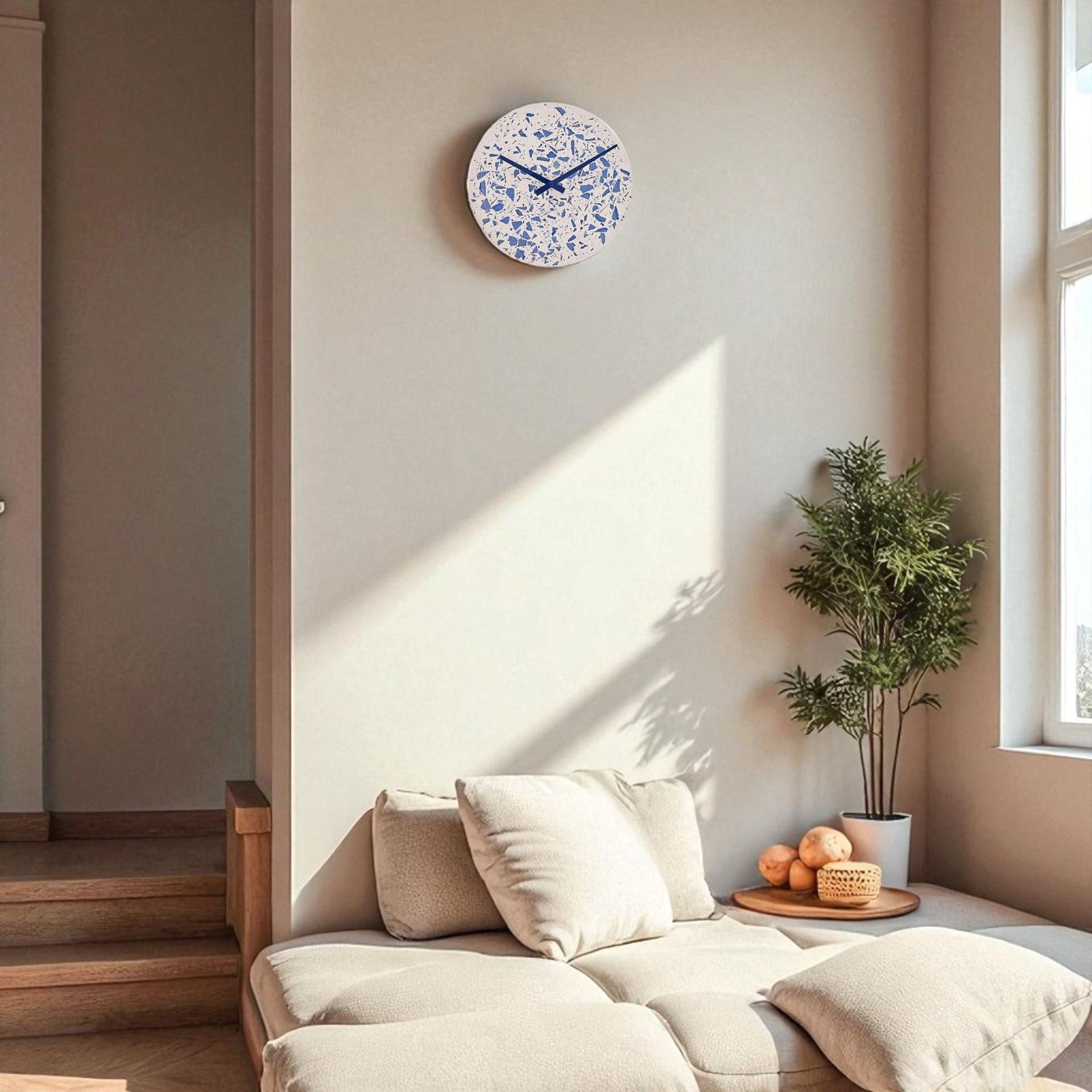 Interval Porcelain Wall Clock 28cm - Concrete Terrazzo