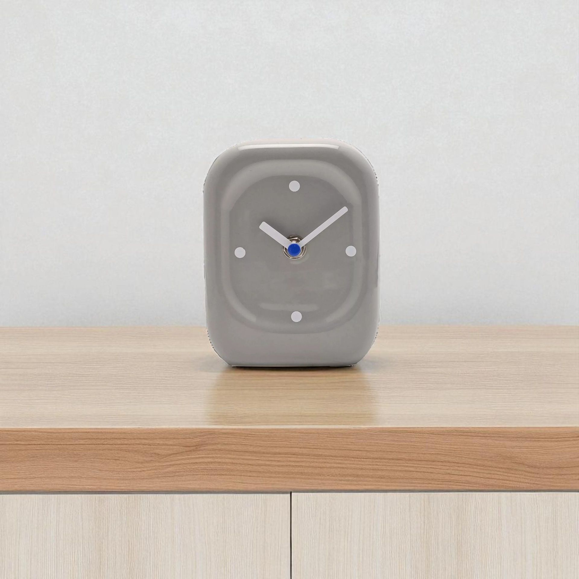 Interval Porcelain Desk Clock - Grey
