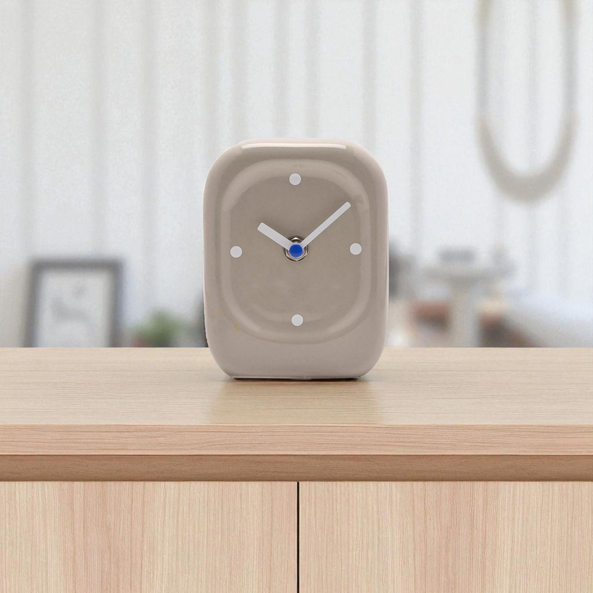 Interval Porcelain Desk Clock - Taupe