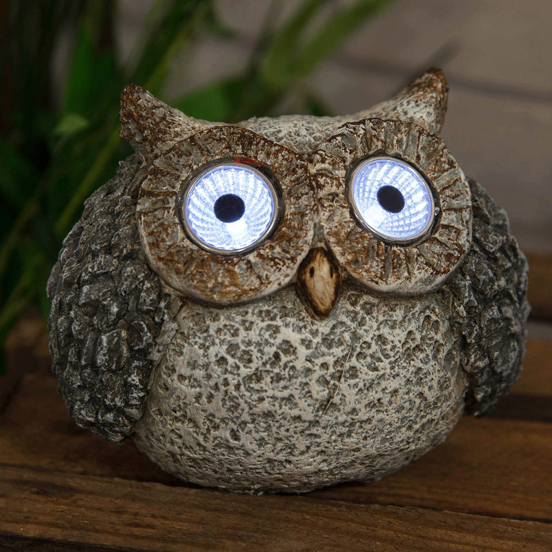 Resin Owl Ornament with Solar Eyes