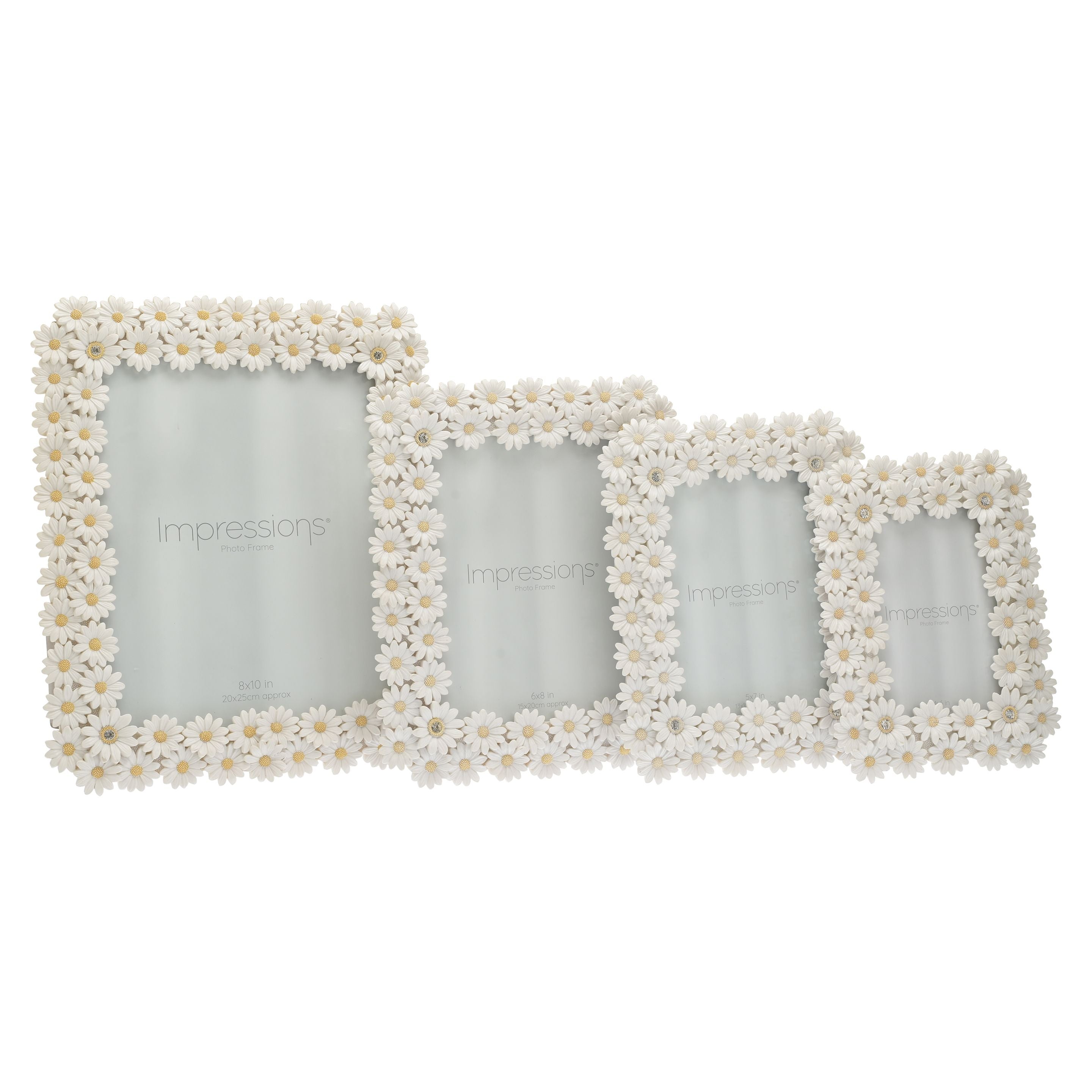 Impressions White Resin Daisy Photo Frame 6" x 8"
