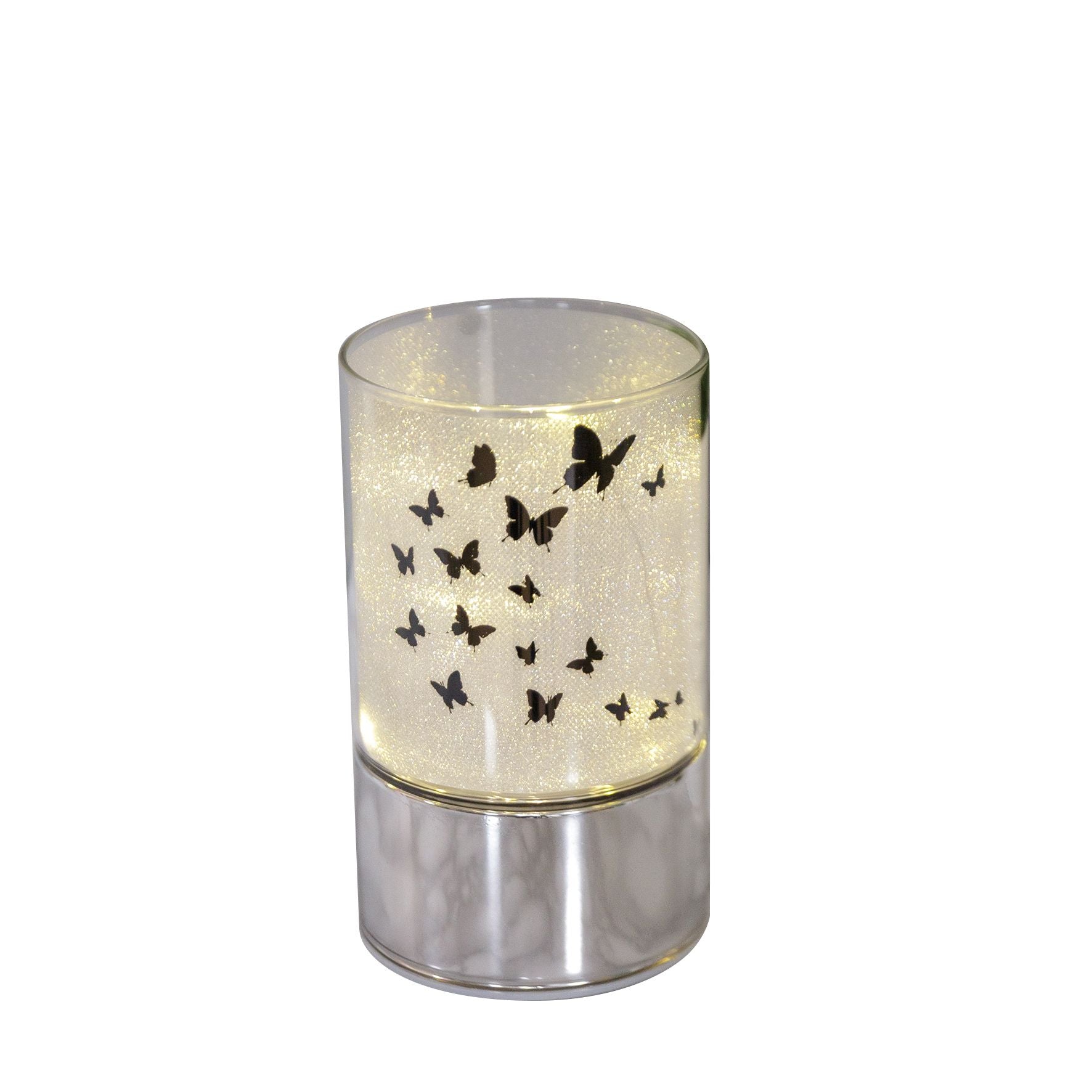 Glass Butterfly Design Tube with LED Lights 15cm