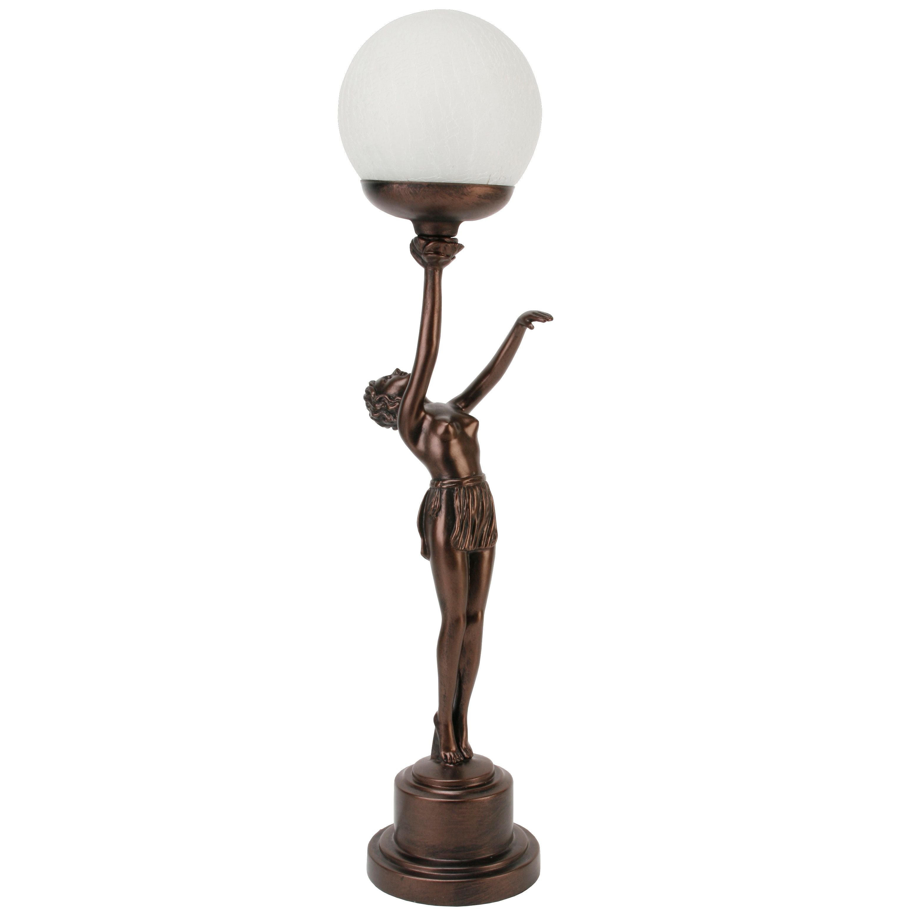Juliana Light Lady Holding Arm Up Crackle Ball Shade