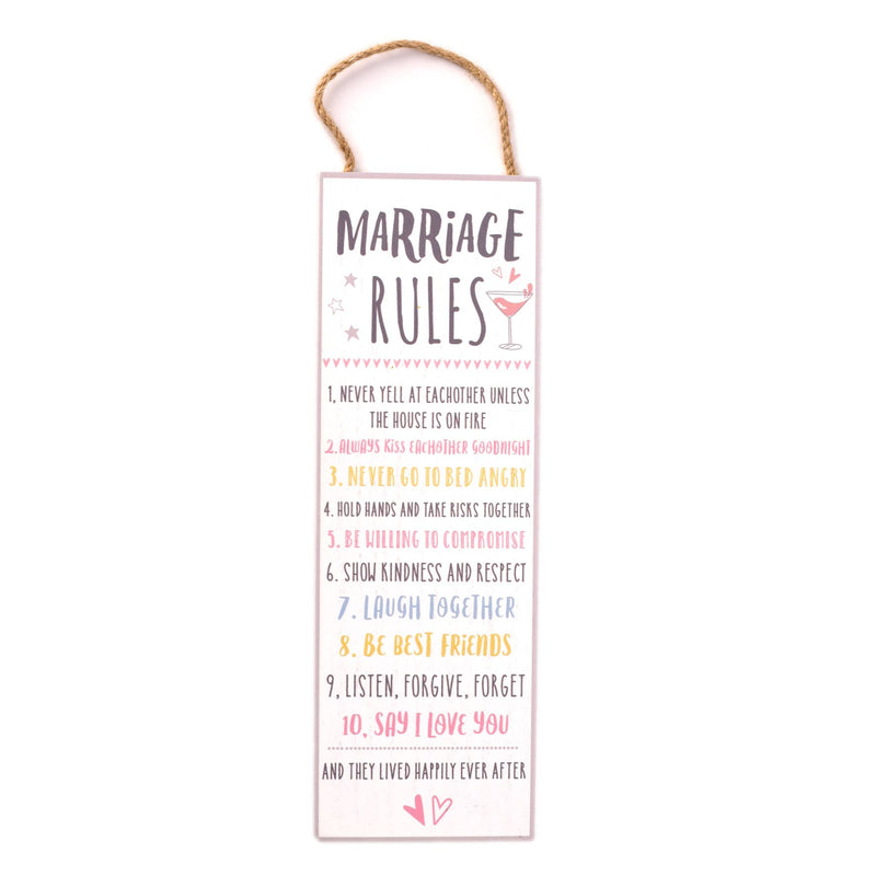 Love Life Wall Plaque - Marriage Rules 30cm