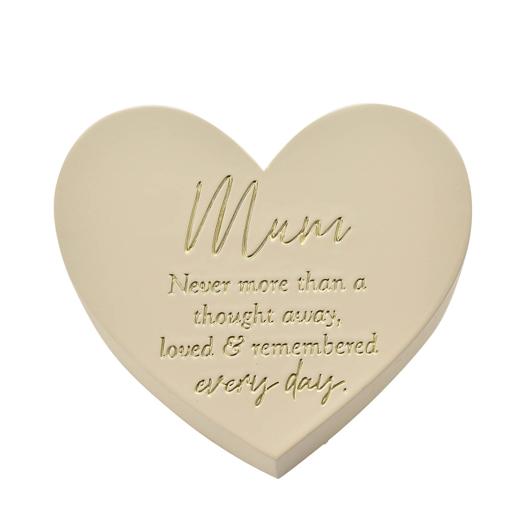 Thoughts of You Memorial Graveside Ivory Heart Plaque - Mum