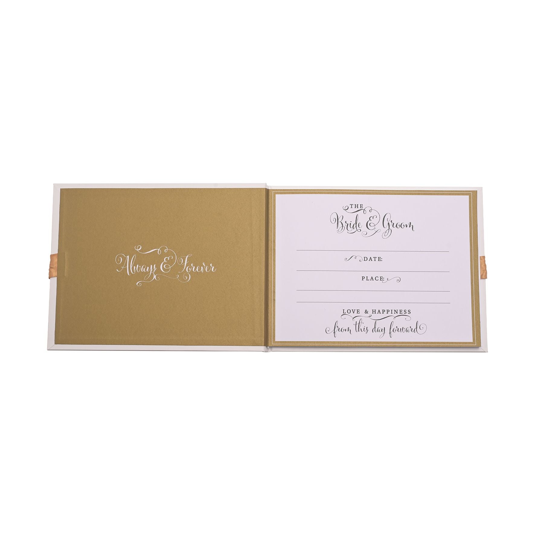 'Always & Forever' Gold Foil "Our Wedding" Guest Book