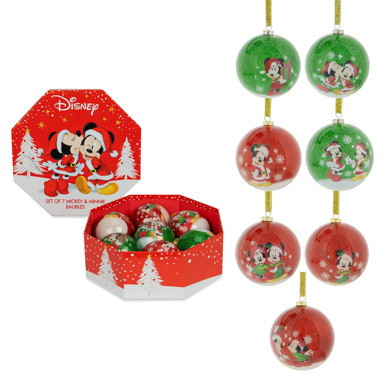 Disney Mickey & Minnie Set of 7 Baubles
